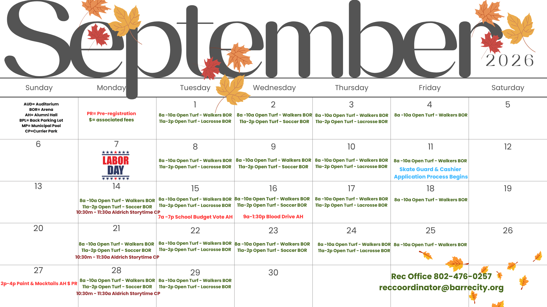 September Calendar